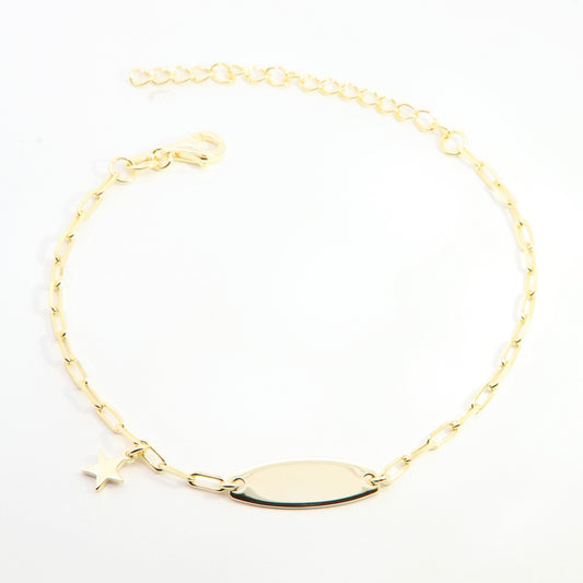 Sunshine Lozenge Disc Bracelet with Star Charm | 16.5+5cm - John Ross Jewellers