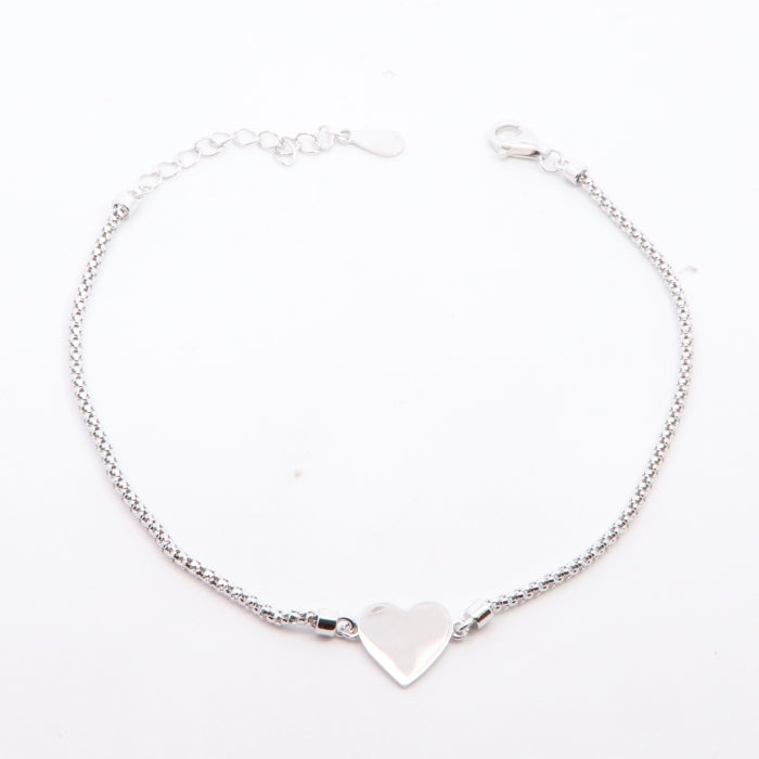 Silver Heart Disc Bracelet - John Ross Jewellers
