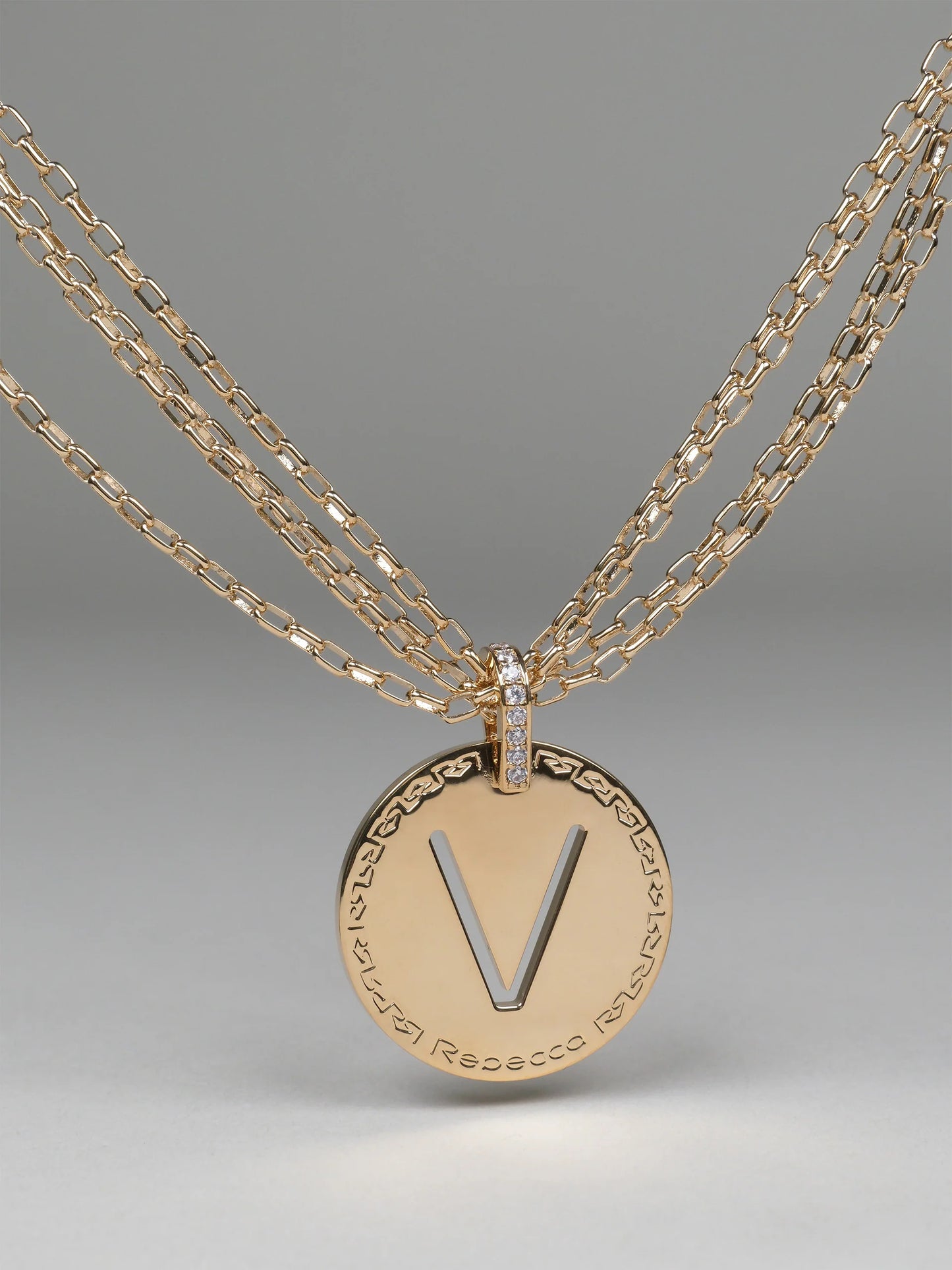 REBECCA MyWorld Letter Necklace - Gold|Four-Strand|Large Initial