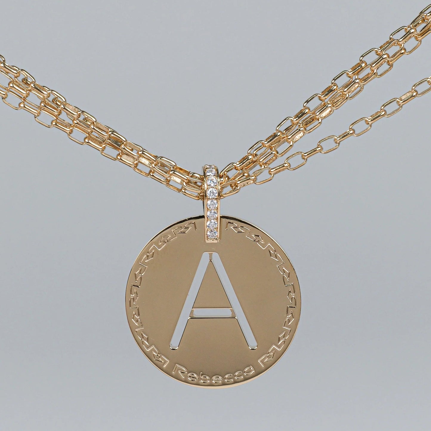 REBECCA MyWorld Letter Necklace - Gold|Four-Strand|Large Initial