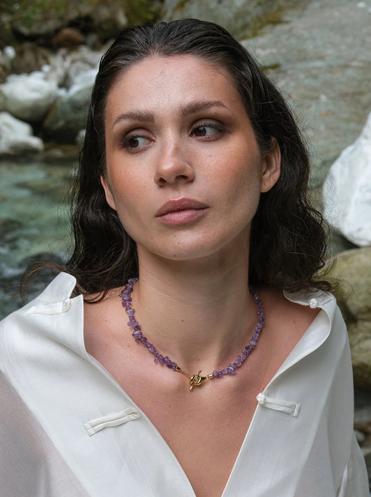REBECCA Natural Amethyst Necklace
