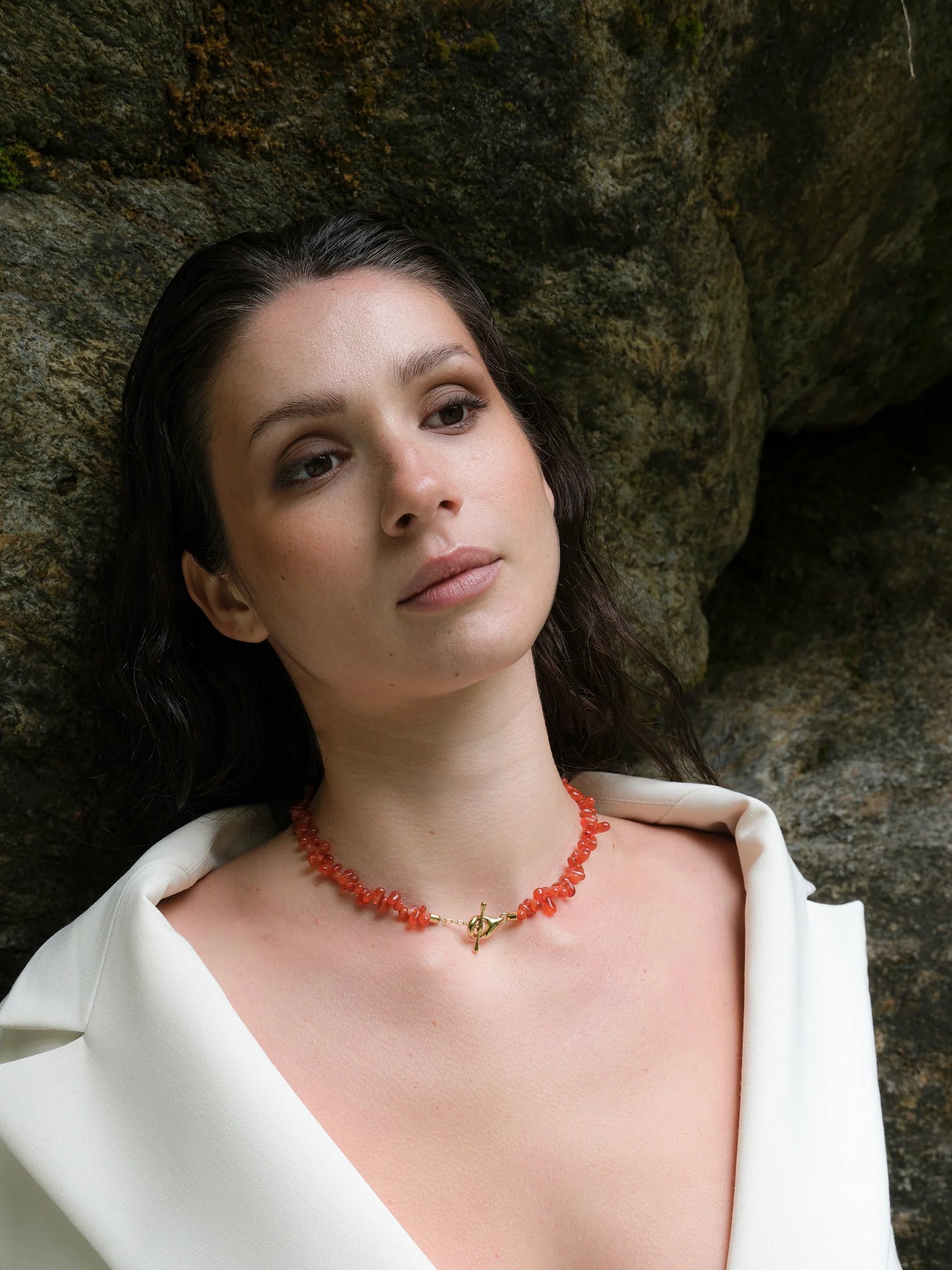 REBECCA Natural Carnelian Necklace