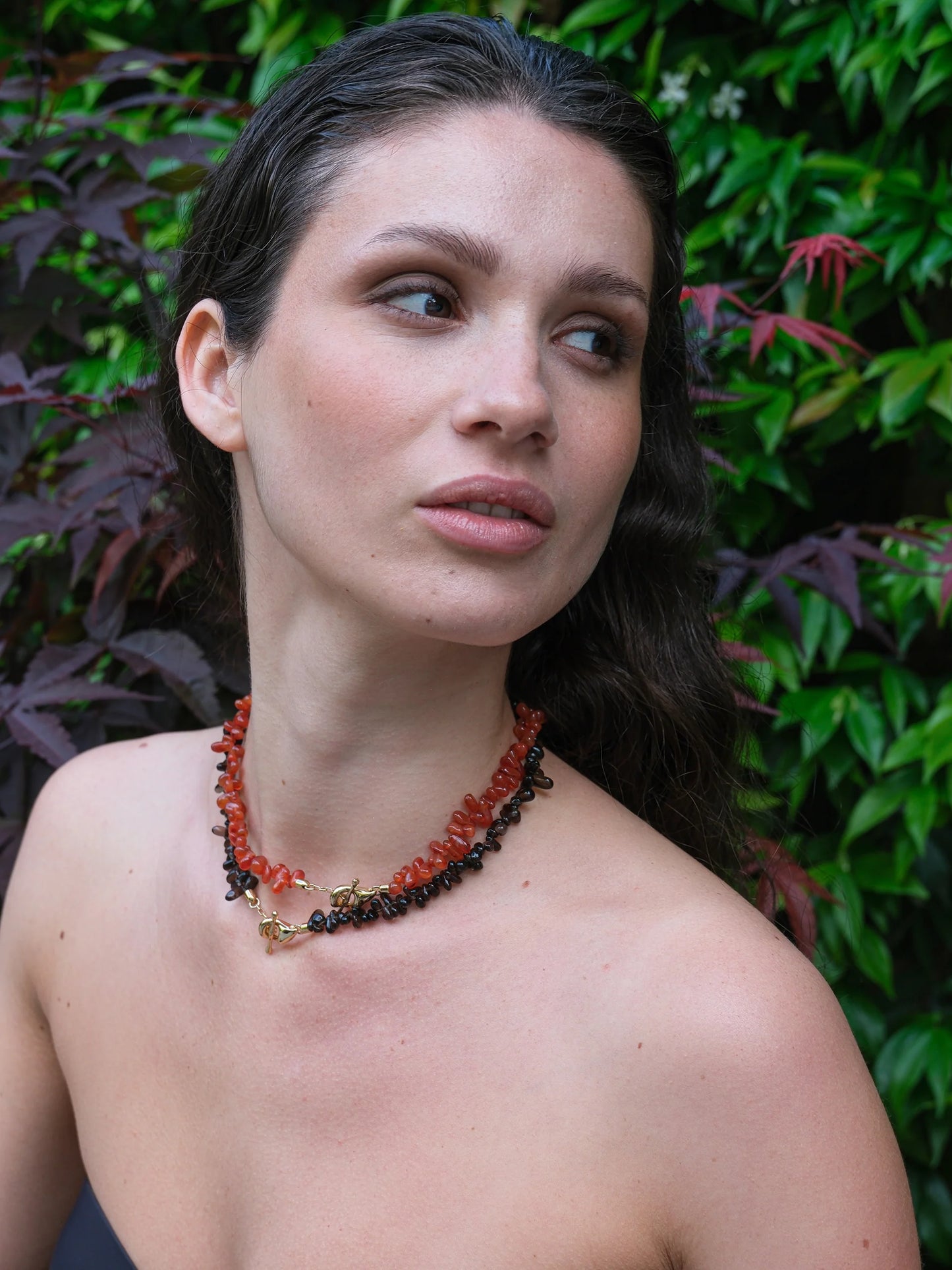 REBECCA Natural Smoky Topaz Necklace