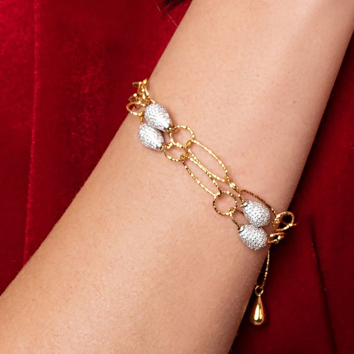 REBECCA Tulip Bracelet | Crystals & Gold - John Ross Jewellers