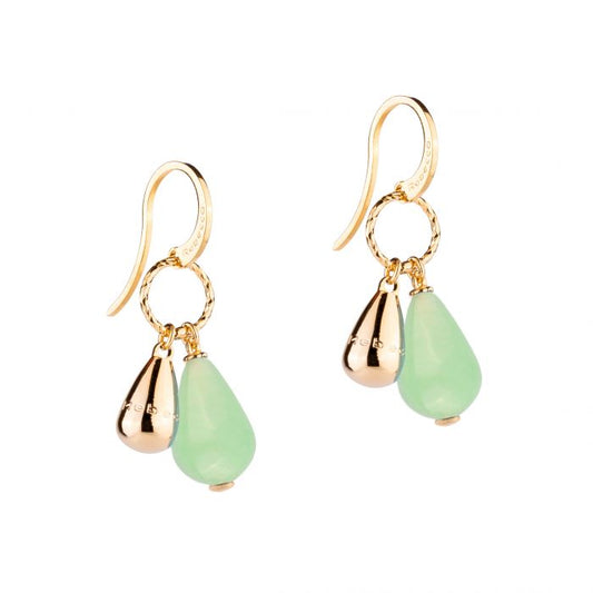REBECCA Tulip Drop Earrings | Green & Gold - John Ross Jewellers
