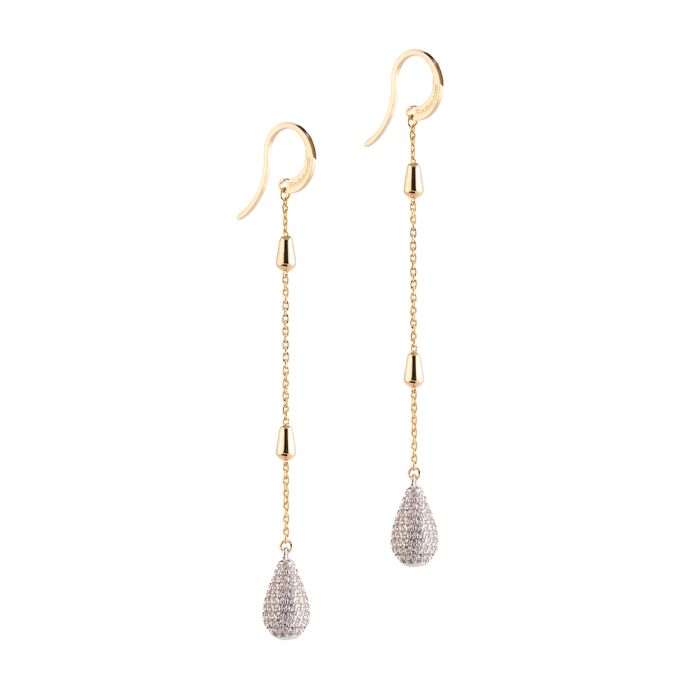 REBECCA Tulip Drop Earrings | Crystal & Gold - John Ross Jewellers