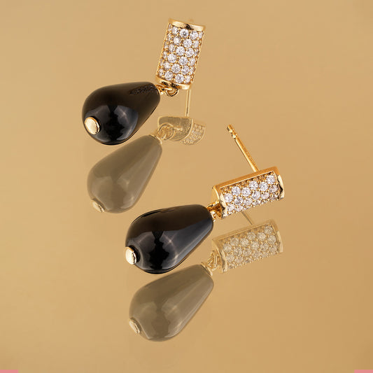 REBECCA Tulip Drop Earrings | Crystal & Gold - John Ross Jewellers