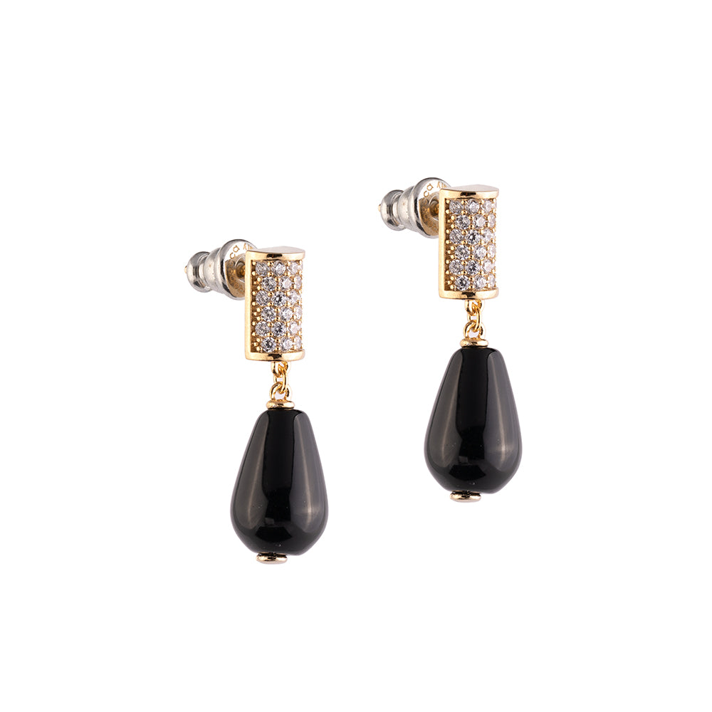 REBECCA Tulip Drop Earrings | Crystal & Gold - John Ross Jewellers