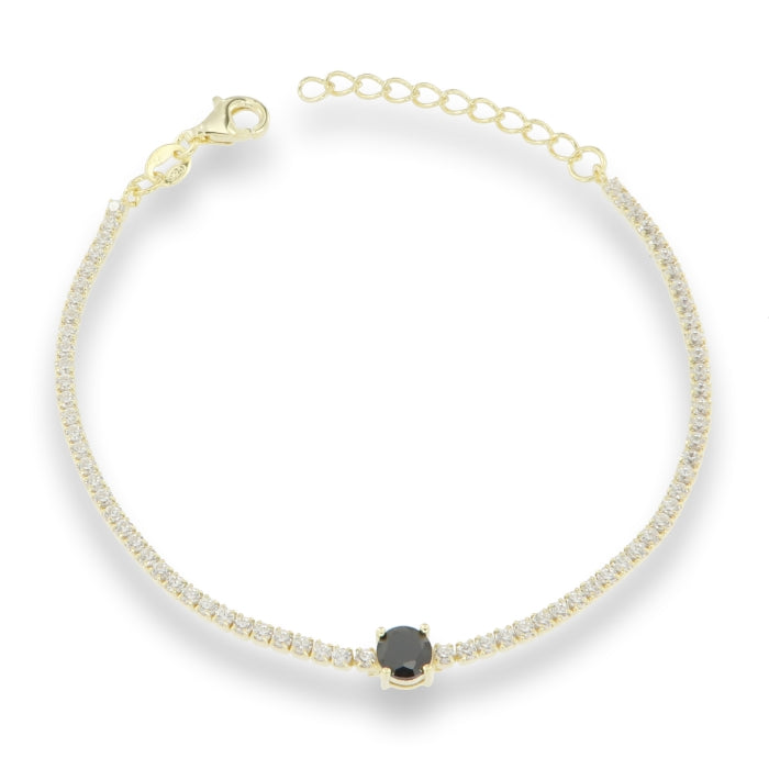 Sunshine CZ Tennis Bracelet | Black & White