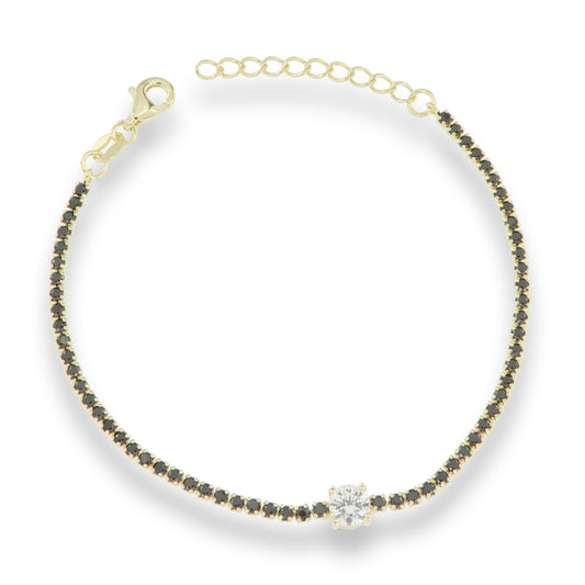 Sunshine CZ Tennis Bracelet | White & Black