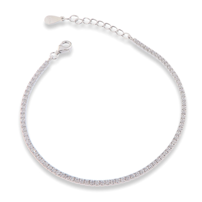 Silver Claw Set Tennis Bracelet | 1.5mm | 17+3cm
