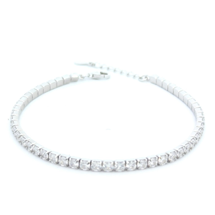 Silver 3mm CZ Tennis Bracelet | 17+4cm - John Ross Jewellers