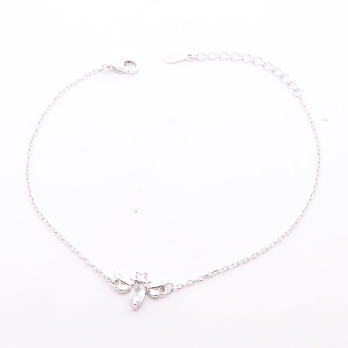 Silver CZ Bee Centrepiece Bracelet | 17+3cm - John Ross Jewellers