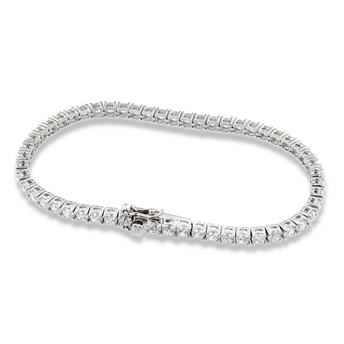 Silver CZ Tennis Bracelet | 3mm CZs 18cm