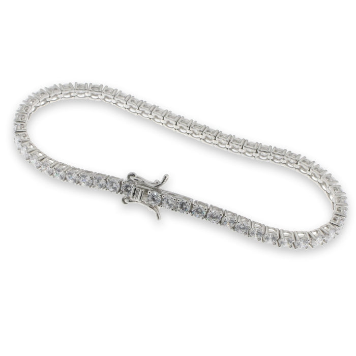 Silver 3mm CZ tennis Bracelet | 17cm - John Ross Jewellers