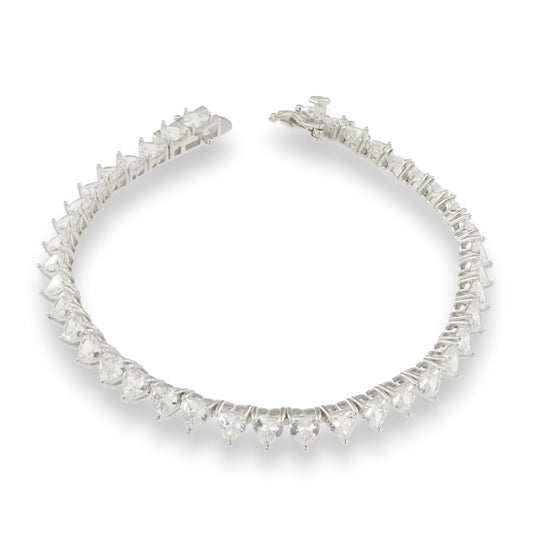 Silver CZ Tennis Bracelet | 18cm