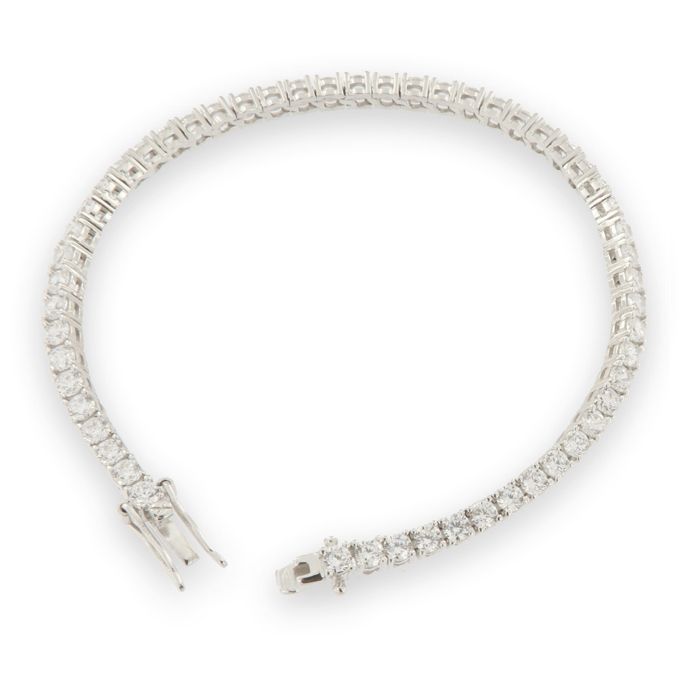 Silver 3mm CZ Tennis Bracelet | 18cm - John Ross Jewellers