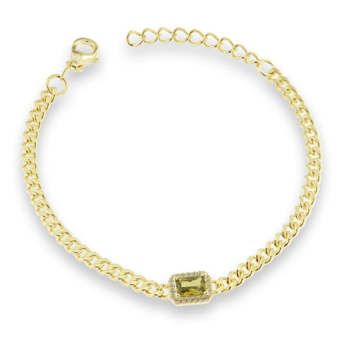 Sunshine Peridot CZ Centrepiece Bracelet