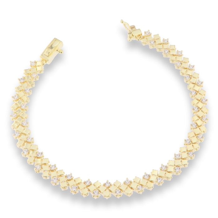 Sunshine Geometric CZ Line Bracelet | 17.5cm - John Ross Jewellers