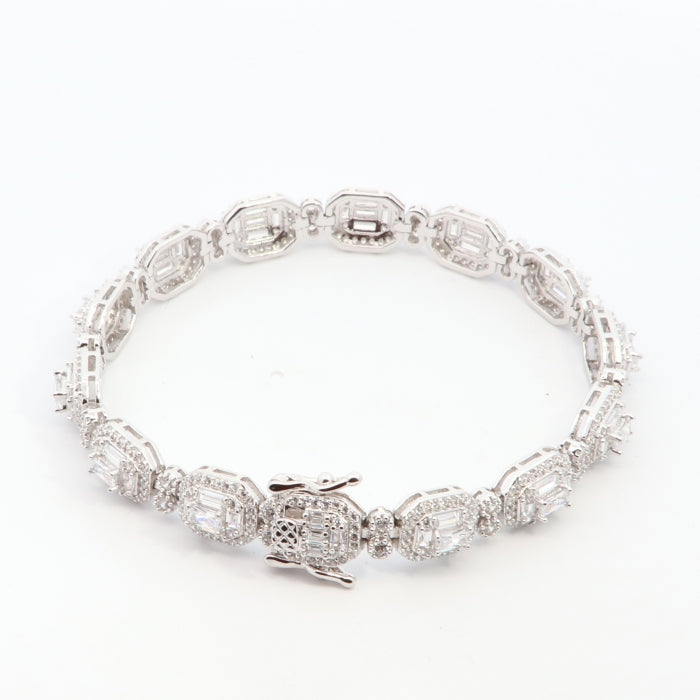 Silver CZ Tennis Bracelet | Halos