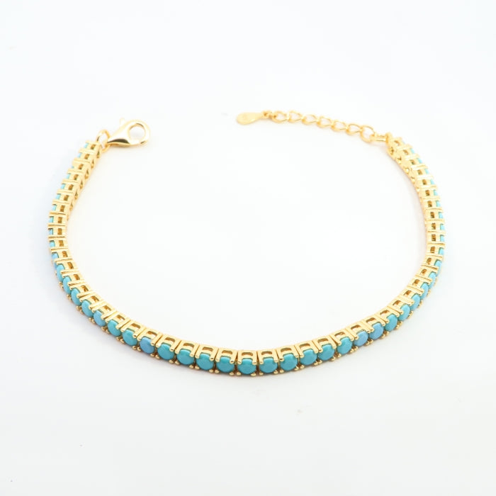 Sunshine CZ Tennis Bracelet | 4mm Turquoise