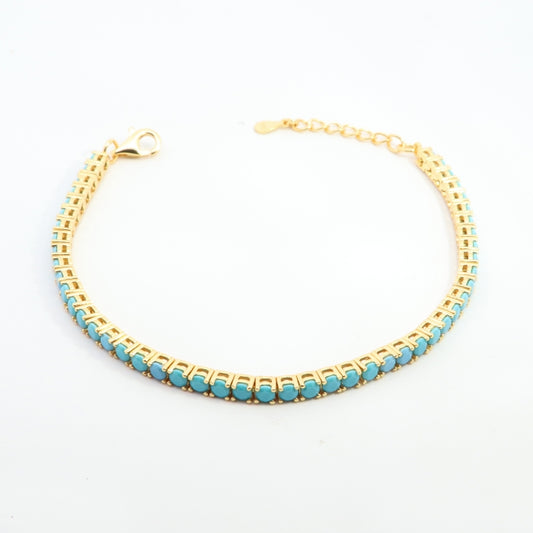 Sunshine CZ Tennis Bracelet | 4mm Turquoise