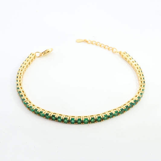 Sunshine CZ Tennis Bracelet | 3mm Green