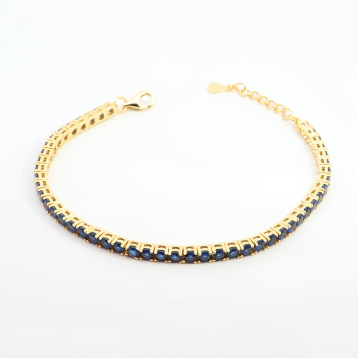Sunshine Sapphire Blue 3mm CZ Tennis Bracelet | 17+2cm - John Ross Jewellers