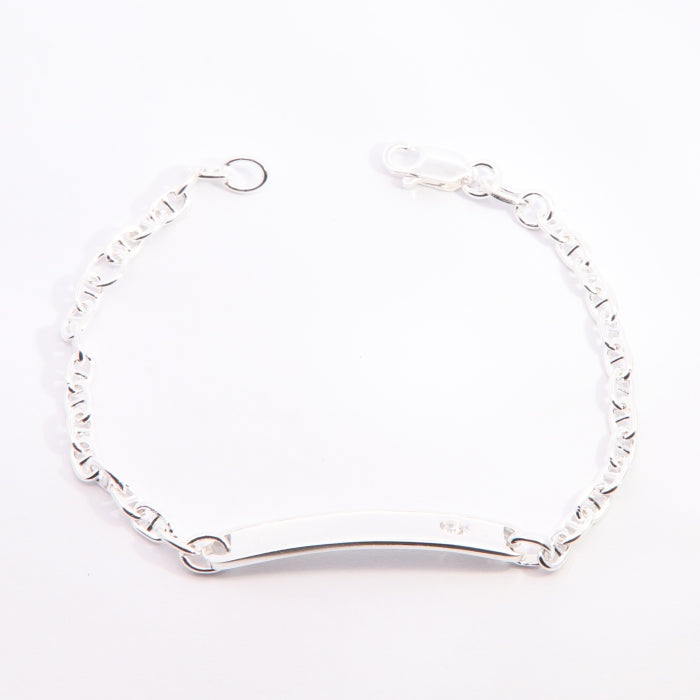 Silver CZ Identity Bracelet | 14cm