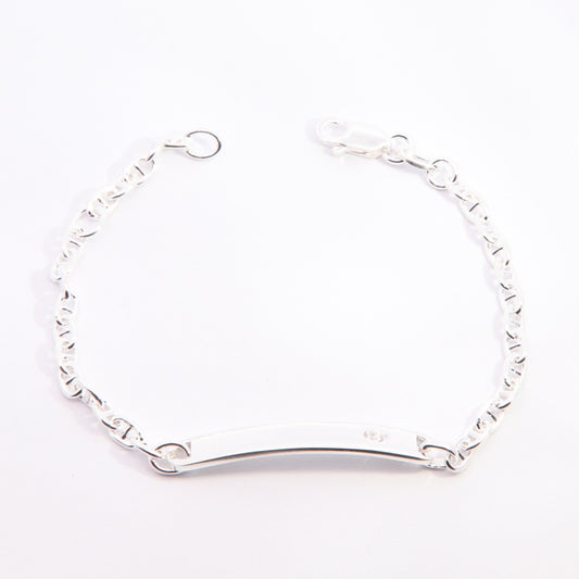 Silver CZ Identity Bracelet | 14cm