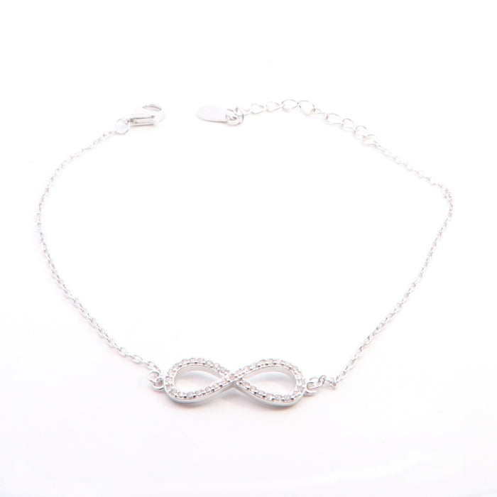 Silver CZ Infinity Bracelet