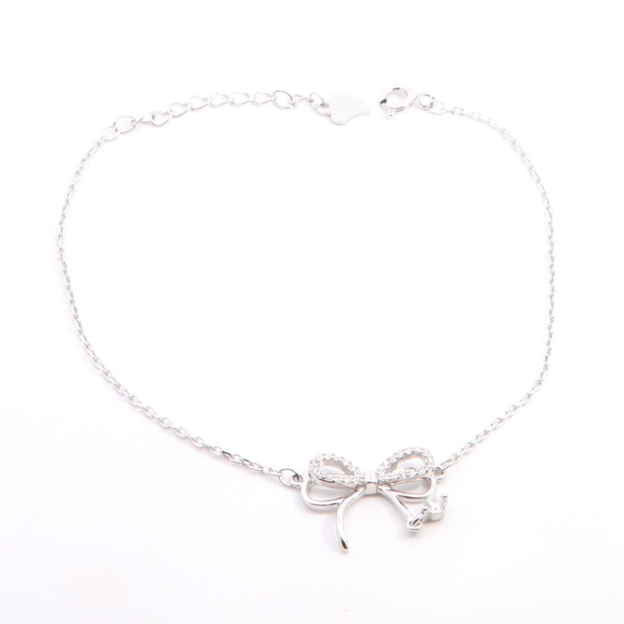 Silver CZ Bow Bracelet