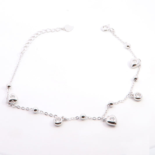 Silver Heart Charm Bracelet