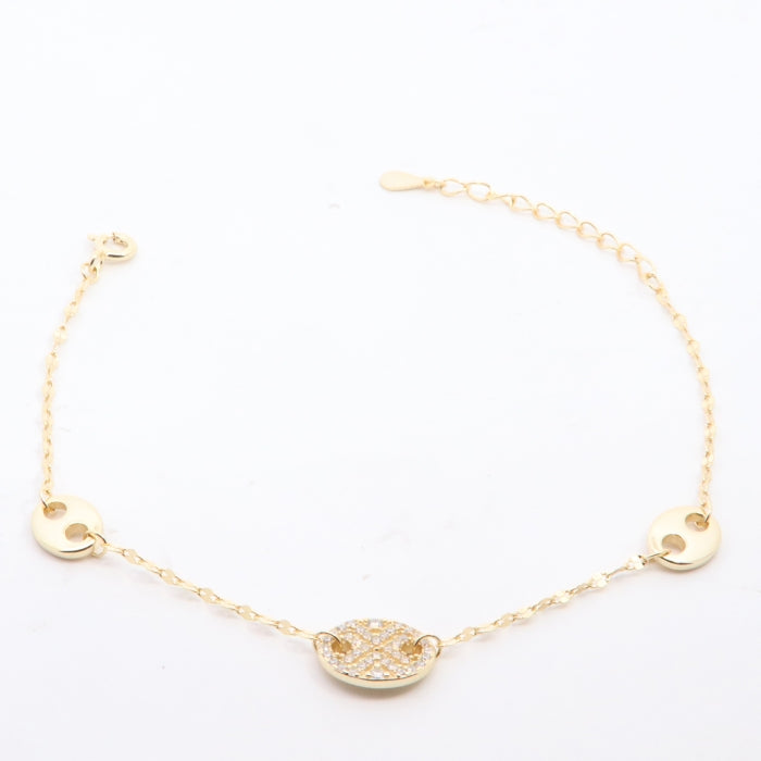 Sunshine CZ Studded Link Bracelet | 16+3cm - John Ross Jewellers
