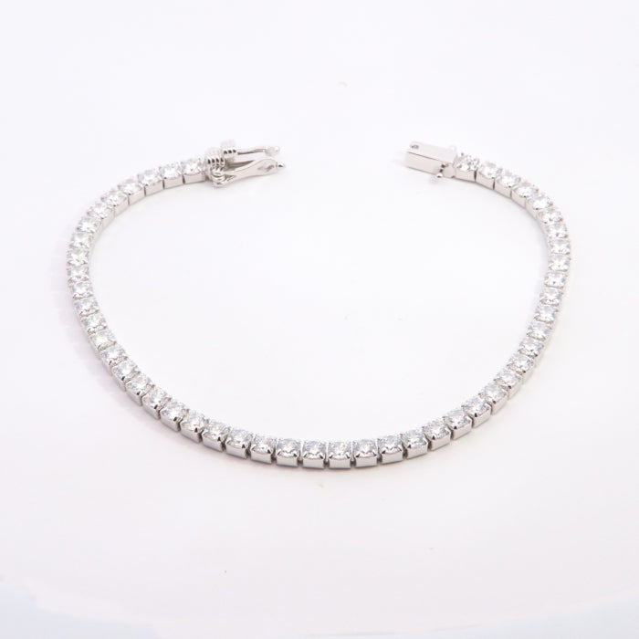Silver 3mm CZ Tennis Bracelet | 18cm - John Ross Jewellers