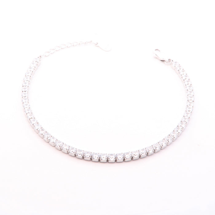 Silver 3mm CZ Tennis Bracelet | 16.5+3cm - John Ross Jewellers