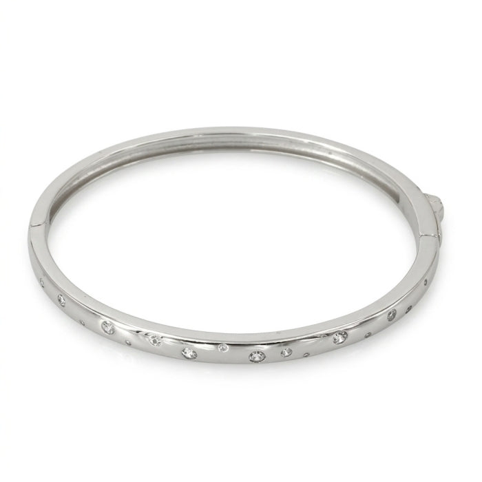 Silver CZ Studded Bangle