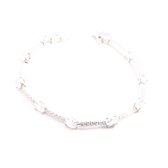 Silver CZ Tennis Bracelet | 18cm