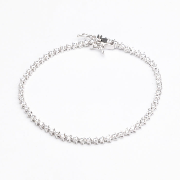 Silver 2mm CZ Tennis Bracelet | 18.5cm - John Ross Jewellers