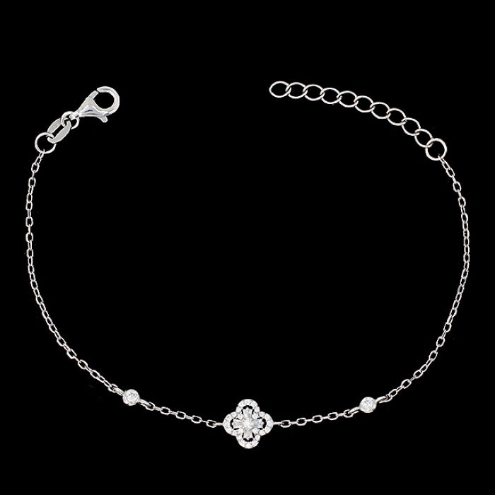 Sunshine CZ Quatrefoil Centrepiece Bracelet | 16.3cm