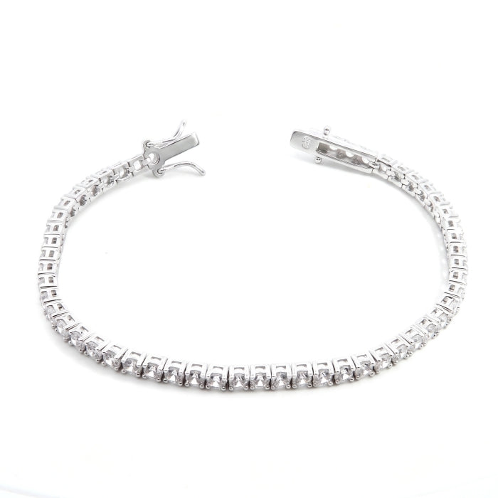 Silver CZ Tennis Bracelet | 3mm | 18cm