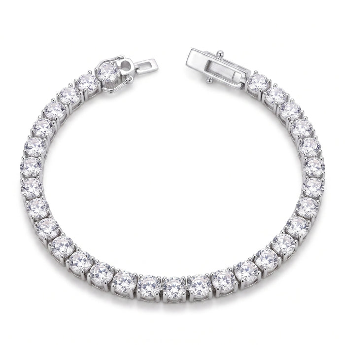 Silver CZ Tennis Bracelet | 4mm | 18.5cm
