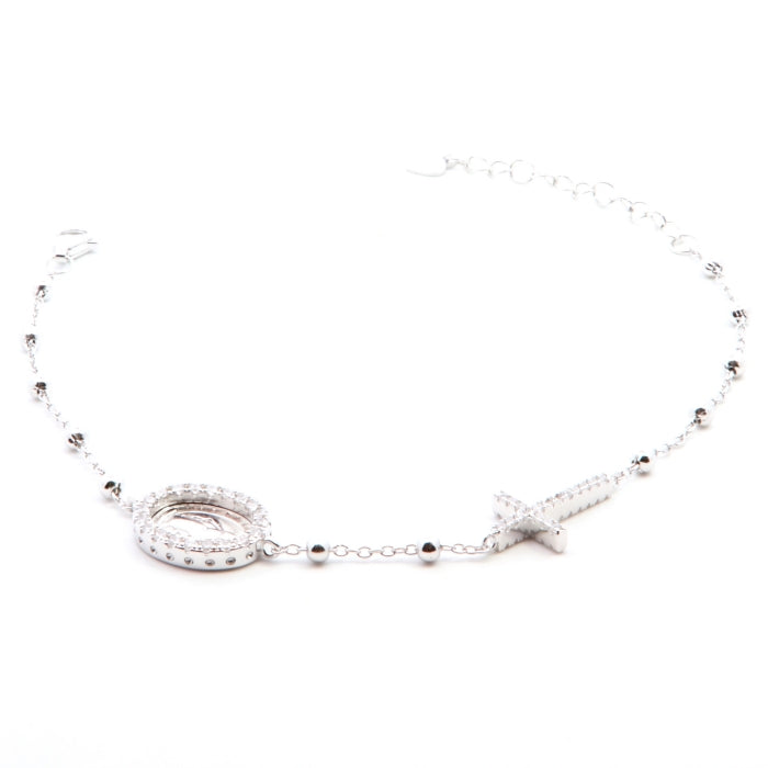 Silver CZ Miraculous Bracelet | 16.5 + 3cm