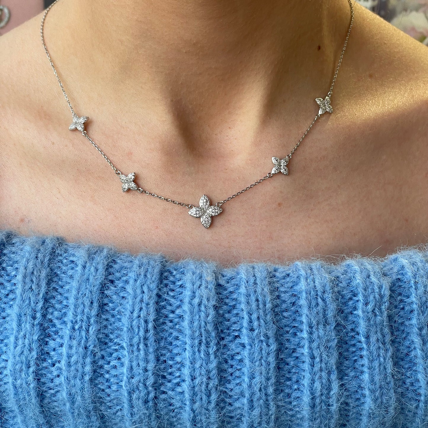 Silver CZ Louis Trio Necklace | 42+3cm - John Ross Jewellers