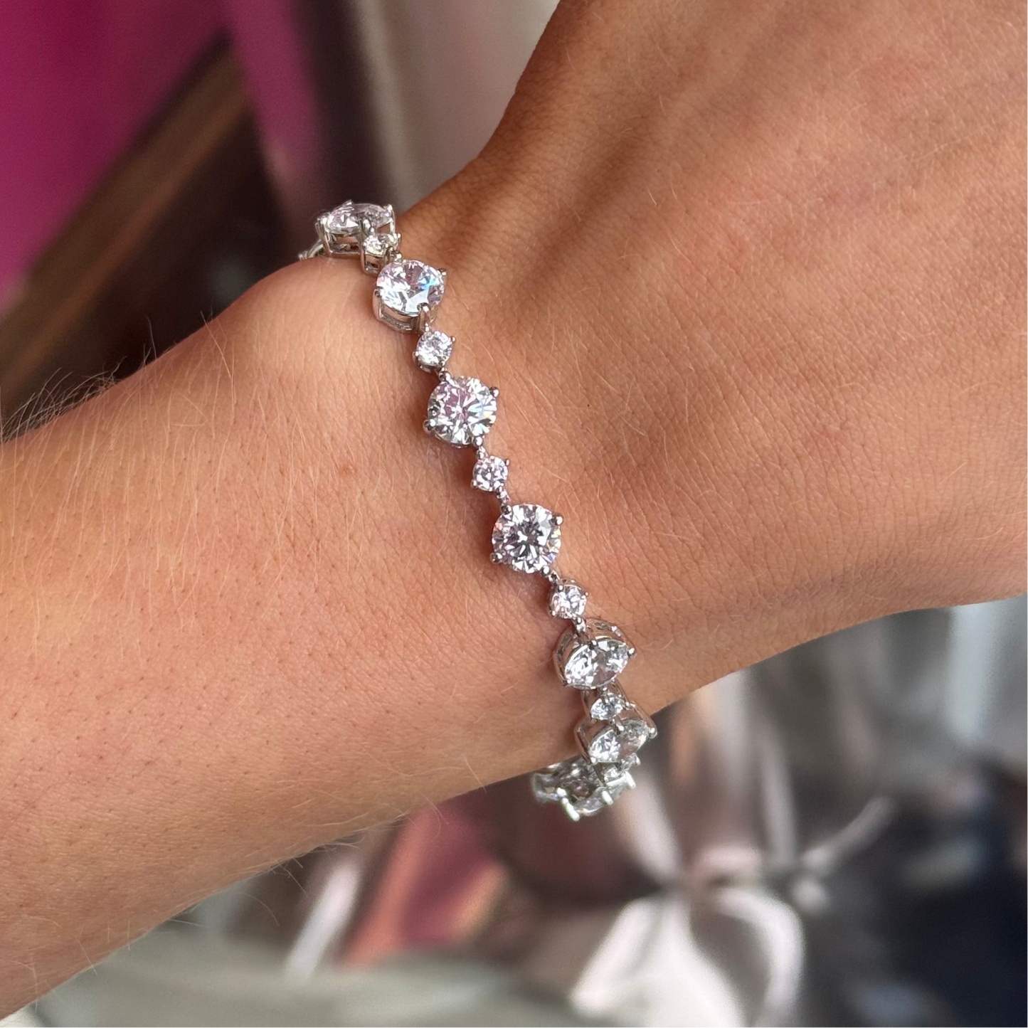 Silver CZ Tennis Bracelet - John Ross Jewellers