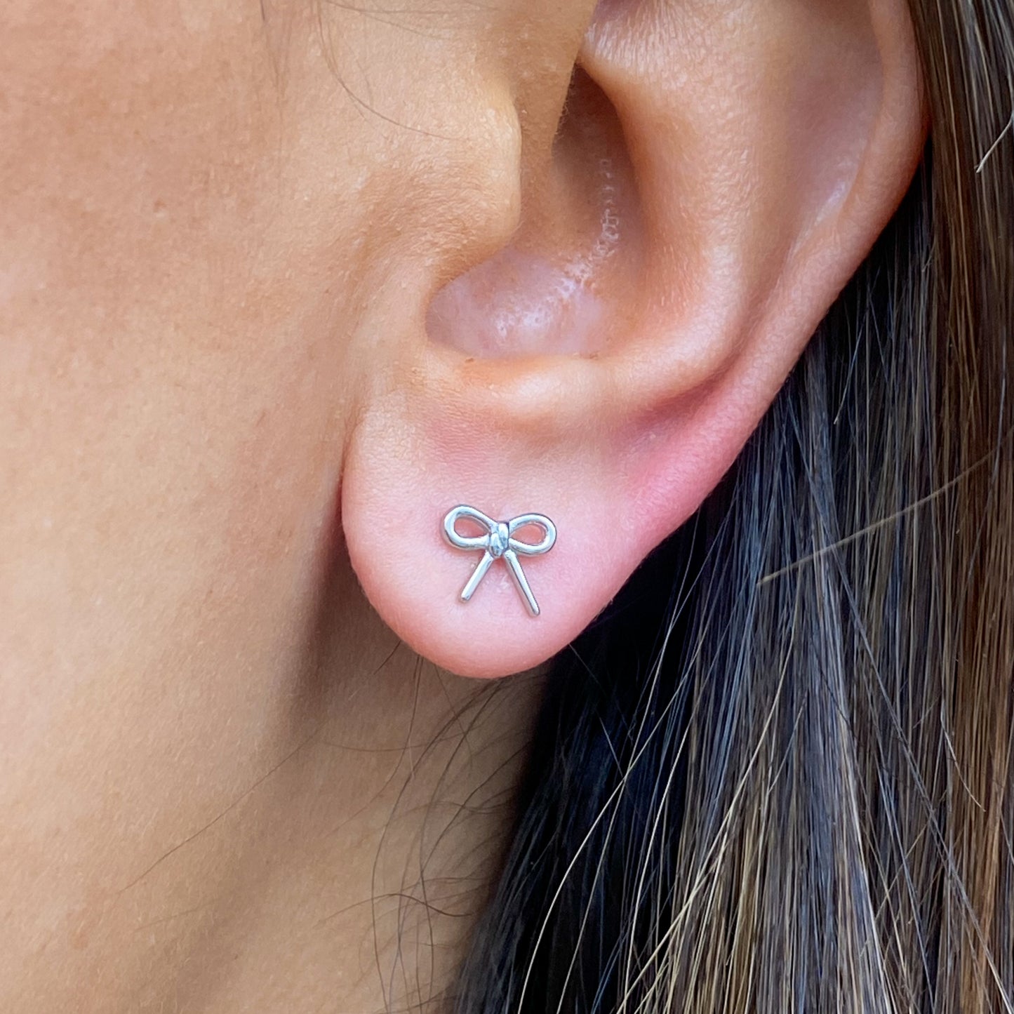 Silver Bow Stud Earrings - John Ross Jewellers