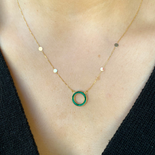 9ct Gold Malachite Eternity Necklace - John Ross Jewellers