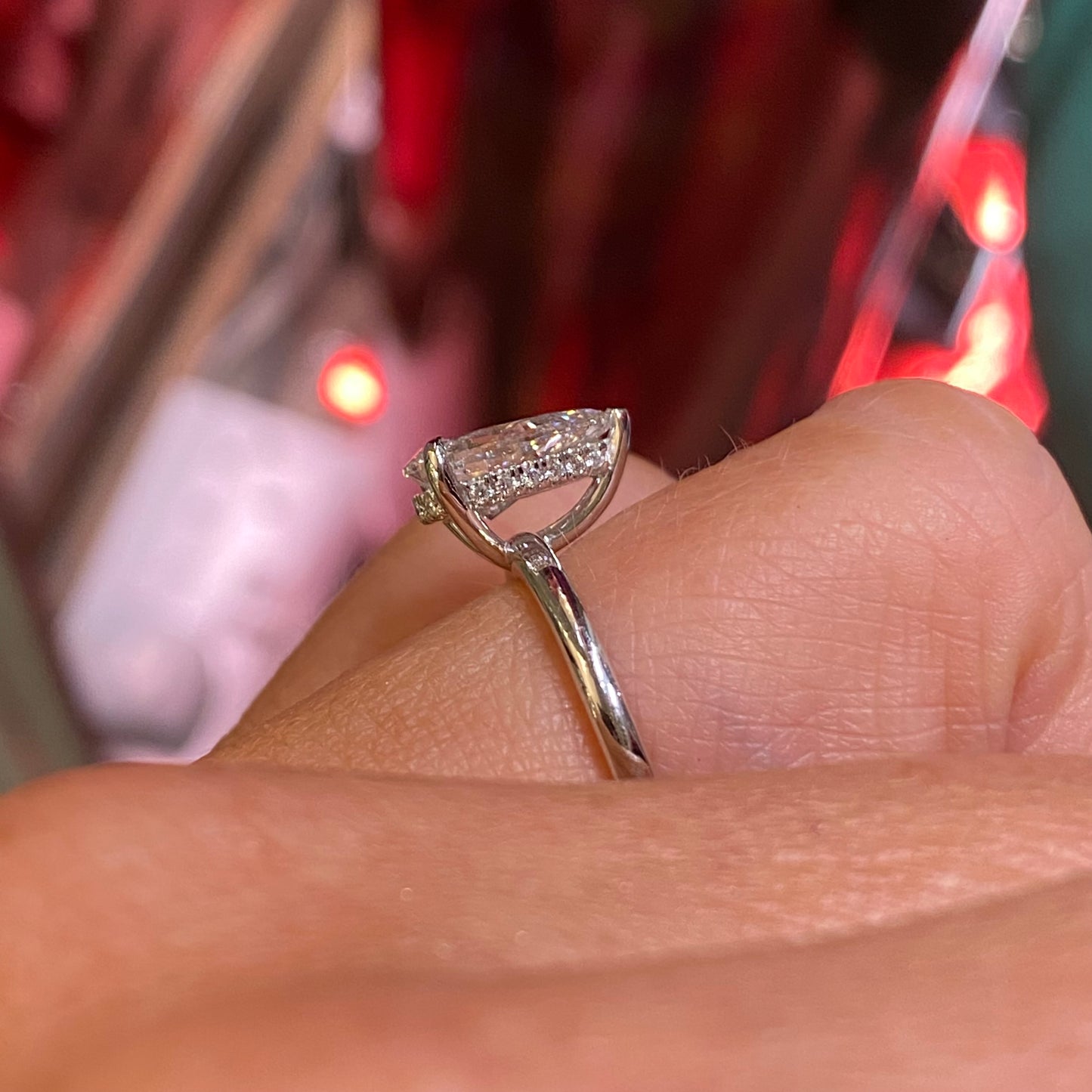 Platinum Pear Solitaire Engagement Ring | 2.00ct Lab Certificated