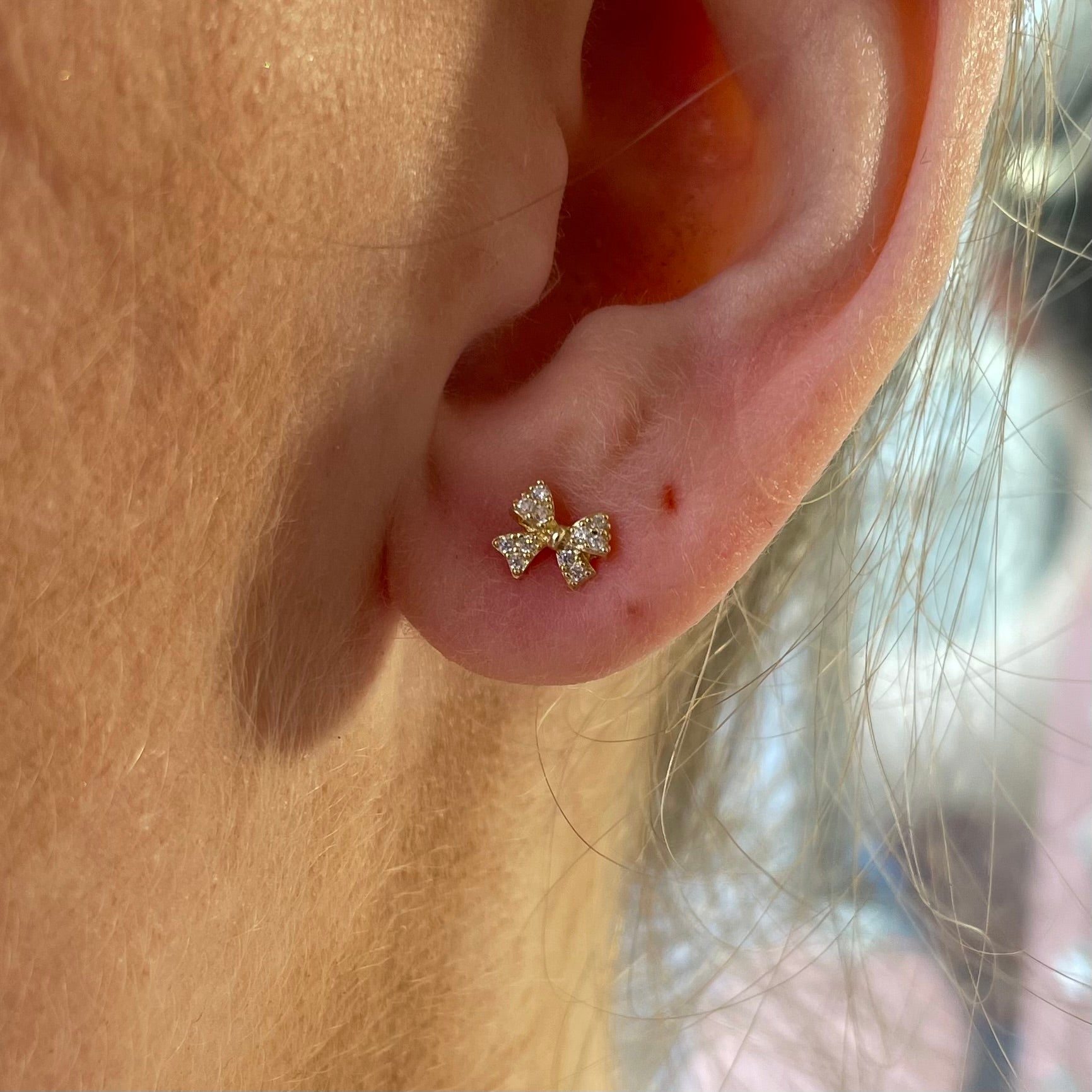 Sunshine CZ Bow Stud Earrings - John Ross Jewellers