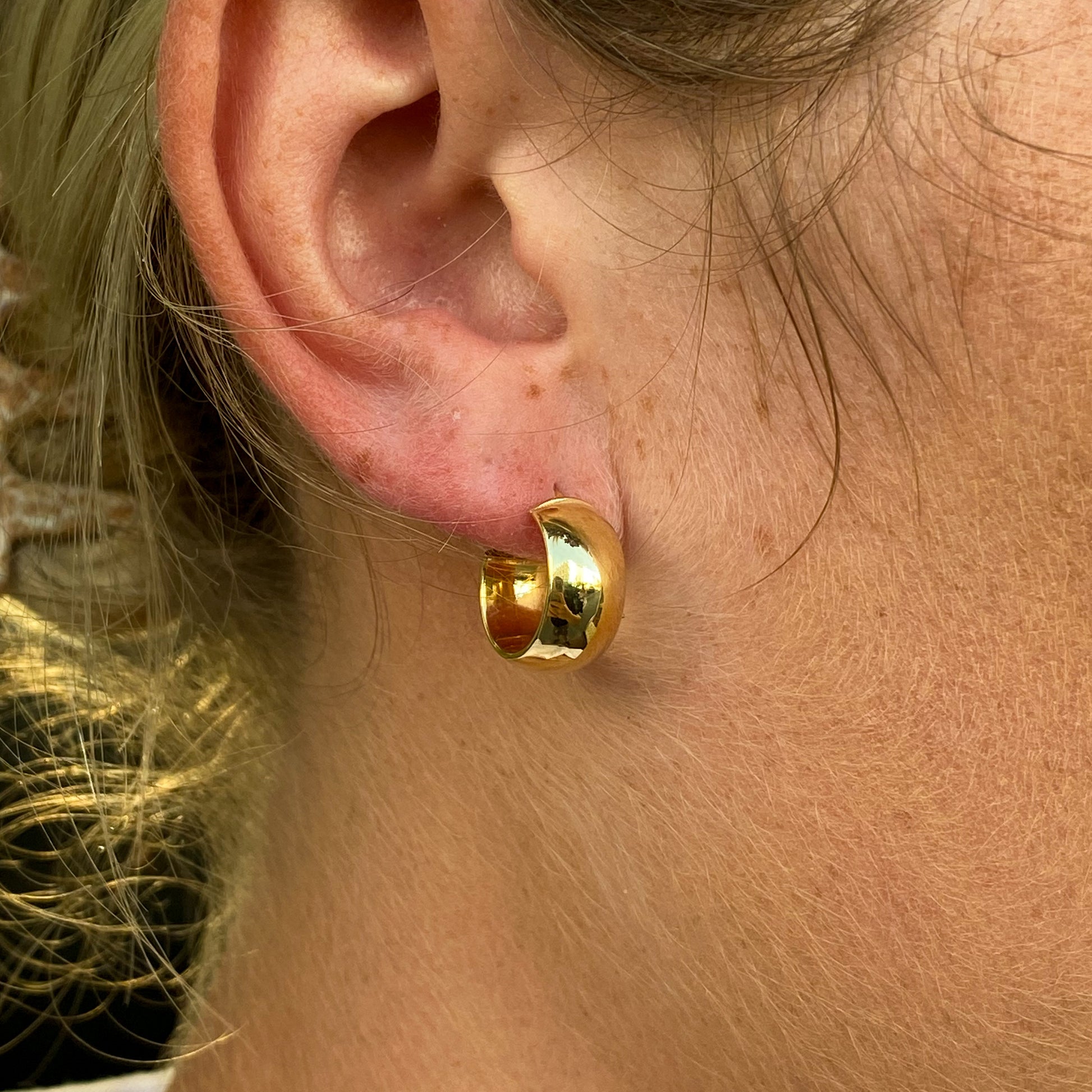 9ct Gold Wide Hoop Earrings - John Ross Jewellers